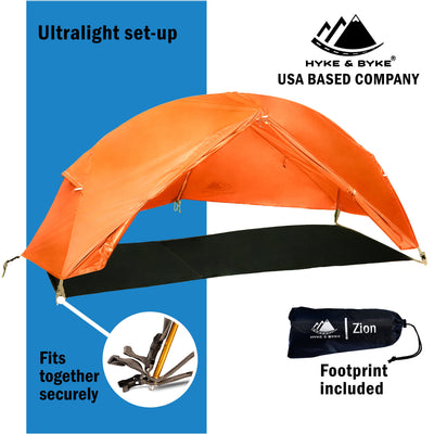 Zion 1 Person Backpacking Tent with Footprint